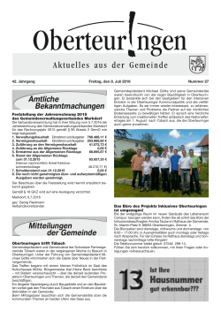 Mitteilungsblatt KW 27 - in der Gemeinde Oberteuringen