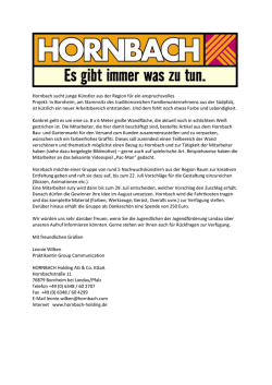 Hornbach sucht junge K&uuml;nstler aus der Region f&uuml;r