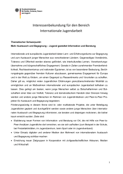 Formular Interessenbekundung für den Bereich Internationale