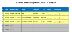 Sommerferienprogramm 2016 TV Stetten