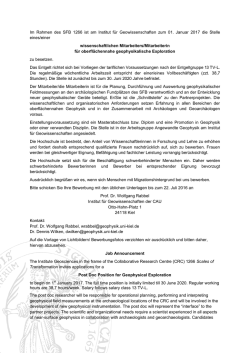 Im Rahmen des SFB 1266 ist am Institut f&uuml;r Geowissenschaften zum