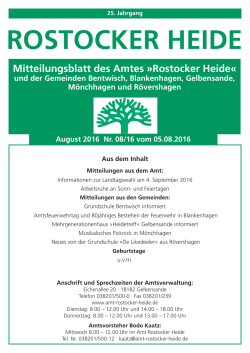 08/2016 - Amt Rostocker Heide