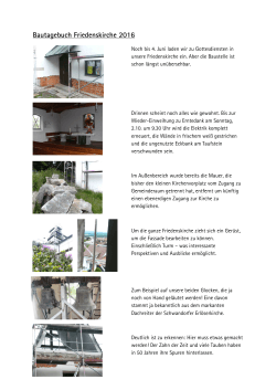 Bautagebuch Friedenskirche 2016