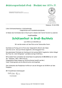 Schützenfest in Groß-Buchholz - Schützengesellschaft Groß