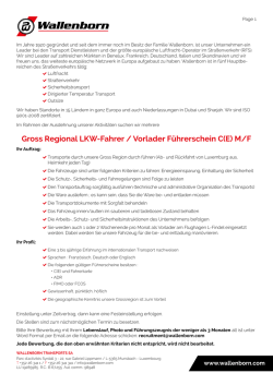 Gross Regional LKW-Fahrer / Vorlader F&uuml;hrerschein C