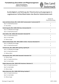 Zuständigkeit und Reihung der Fleischuntersuchungsorgane in