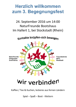 Herzlich willkommen zum 3. Begegnungsfest