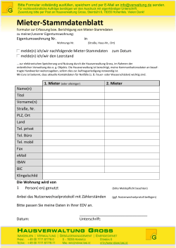 Mieter-Stammdatenblatt