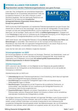 stroke alliance for europe - safe - Stiftung Deutsche Schlaganfall