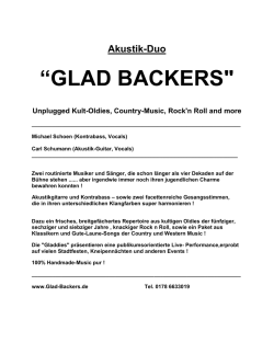 glad backers - Livemusik D&uuml;sseldorf Kneipentour