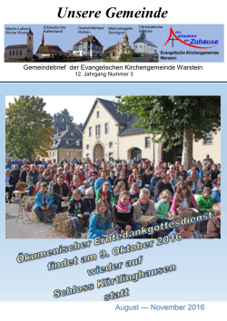 Gemeindebrief - Evangelische Kirchengemeinde Warstein