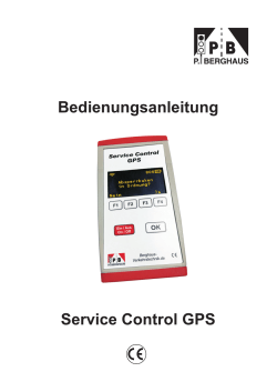 Bedienungsanleitung Service Control GPS