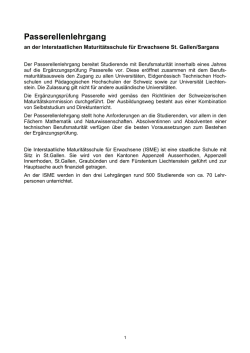 Broschüre Passerelle