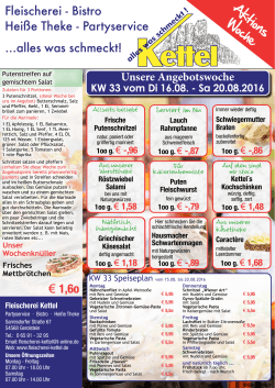 Wochen Flyer KW 33-34 - Fleischerei Kettel Gerolstein / Eifel