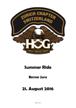 Summer Ride 21. August 2016