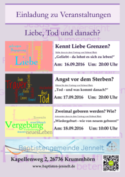 Informationen zur bevorstehehnden Evangelisation.