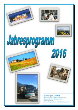 Jahresprogramm 2016 - Firma Aichinger GmbH