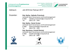 Projektseminar Eventmanagement - Institut für Sportwissenschaft