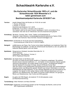 Einzelpokal - Schachbezirk Karlsruhe