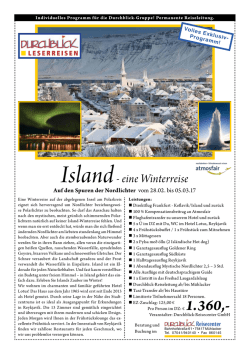Island- eine Winterreise Auf den Spuren der Nordlichter