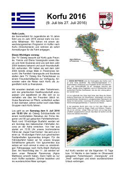 Infoschreiben Korfu 2016
