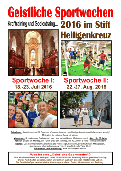 Sportwochen 2016 - im Stift Heiligenkreuz