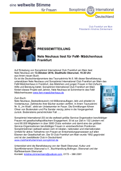 Nele Neuhaus liest für FeM- Mädchenhaus Frankfurt