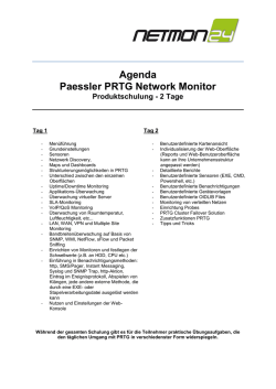 Agenda Paessler PRTG Network Monitor
