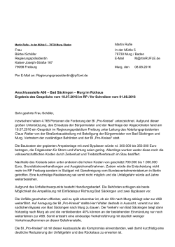 Antwort der BI an Regierungspräsidentin Frau Schäfer - pro