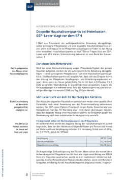 Doppelte haushaltsersparnis bei heimkosten: SSP-leser klagt