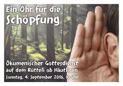 Schöpfung - Reformierte Kirchgemeinde Konolfingen