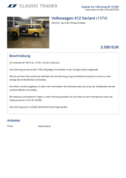 Volkswagen 412 Variant (1974) 3.500 EUR
