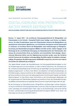 Digitalisierung von Patientenakten immer gefragter