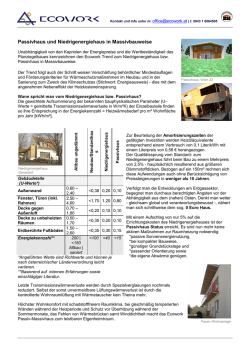 Information Niedrigenergiehaus, Passivhaus (pdf: 84kb)