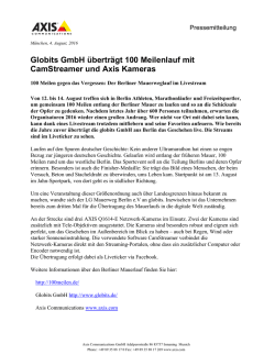 Globits GmbH &uuml;bertr&auml;gt 100 Meilenlauf mit CamStreamer und Axis