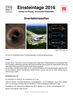 Einsteintage 2016 - Raumzeitwerkstatt