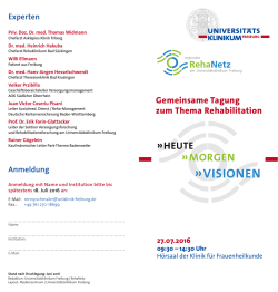 Heute, Morgen, Visionen - Versorgungsforschung in Freiburg und