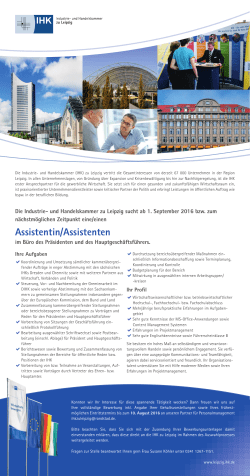 Assistentin/Assistenten im Büro des Präsidenten