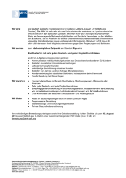 eine/n Buchhalter/in f&uuml;r das AHK-B&uuml;ro Riga - Deutsch
