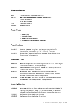Johannes Krause - Max-Planck-Institut f&uuml;r Menschheitsgeschichte