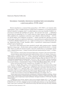 Inwentarze i kontrakty dzierżawne toruńskiej łaźni nowomiejskie