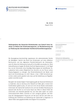 DRB-Stellungnahme Nr. 15/16