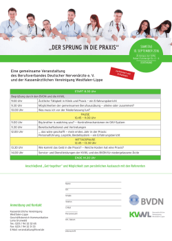 Informationsblatt - Praxisstart in Westfalen