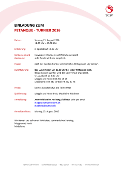 Pétanque-Turnier 21. 8. 2016