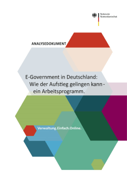 "E-Government in Deutschland: Wie der Aufstieg gelingen kann