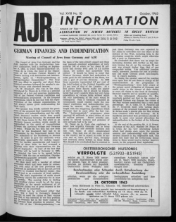 INFORMATION - The Association of Jewish Refugees
