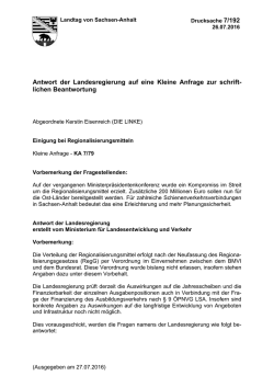 Einigung bei Regionalisierungsmitteln - Landtag Sachsen