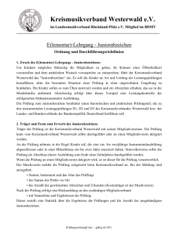 und Prüfungsordnung E-Lehrgang - Kreismusikverband Westerwald