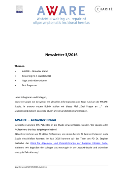 Newsletter 03/2016 - AWARE