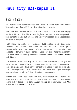 Hull City U21-Rapid II - Rapid-Tagebuch
